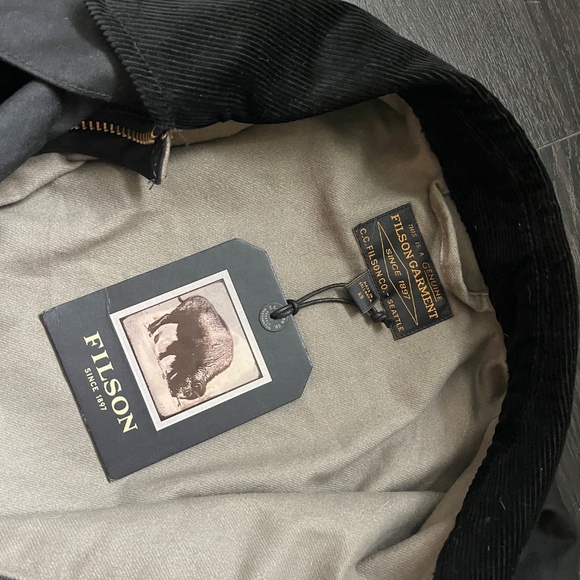 Filson women's shelter cloth short work coat XS black waxed cotton boxy cropped - Picture 7 of 13